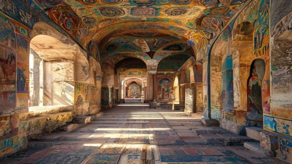 Byzantinische Felsenkirche mit Fresken in Kappadokien
