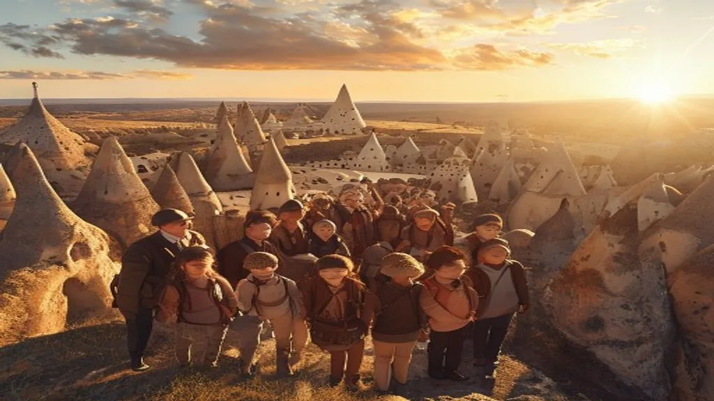 Reisegruppe an einem Aussichtspunkt in Kappadokien