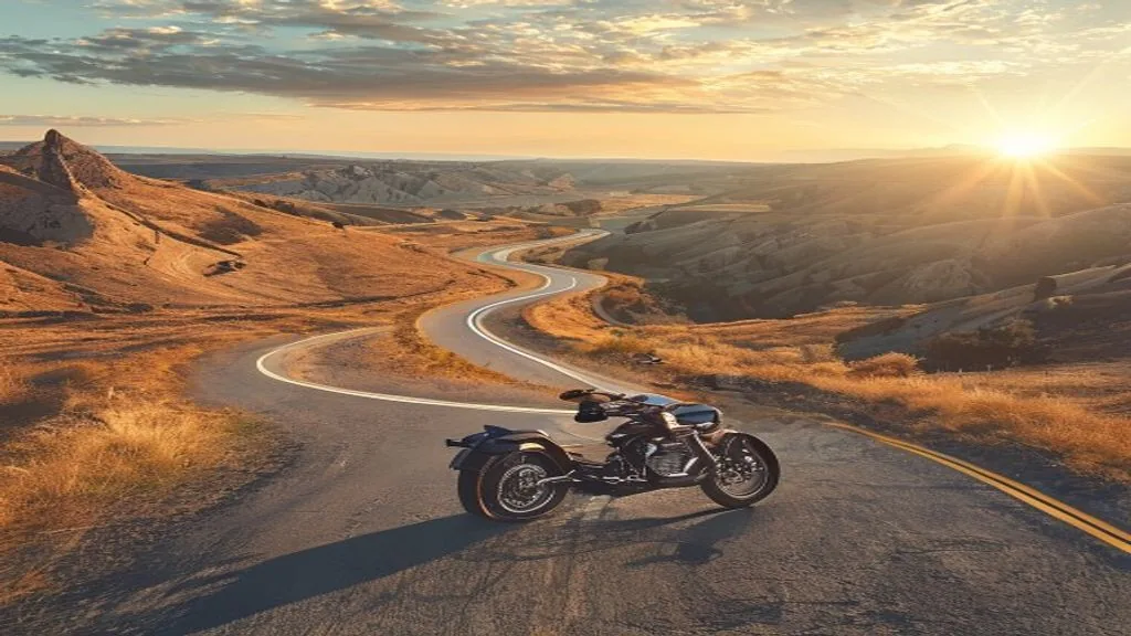 Motorrad auf einer Panoramastraße durch Kappadokien