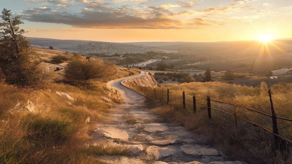 Ruhiger Talweg in Kappadokien im goldenen Licht