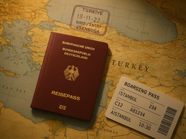 Reisepass mit Türkei-Einreisestempel