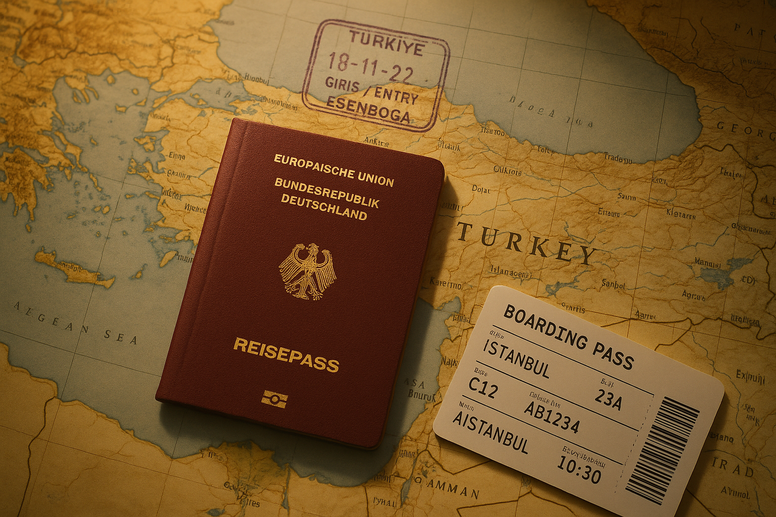Reisepass mit Türkei-Einreisestempel