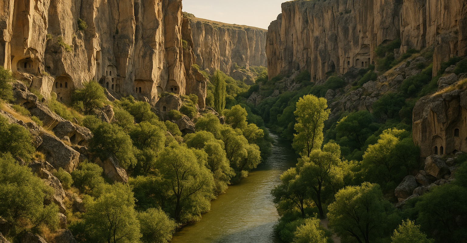 Ihlara-Tal Canyon mit Felsenkirchen in Kappadokien