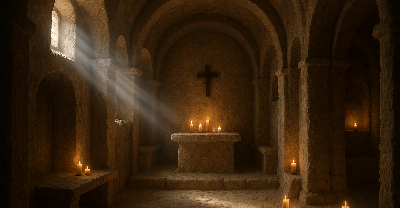 Friedliche Felsenkapelle in Kappadokien