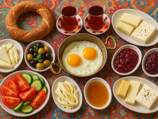 Reichhaltiges türkisches Frühstück Kahvaltı