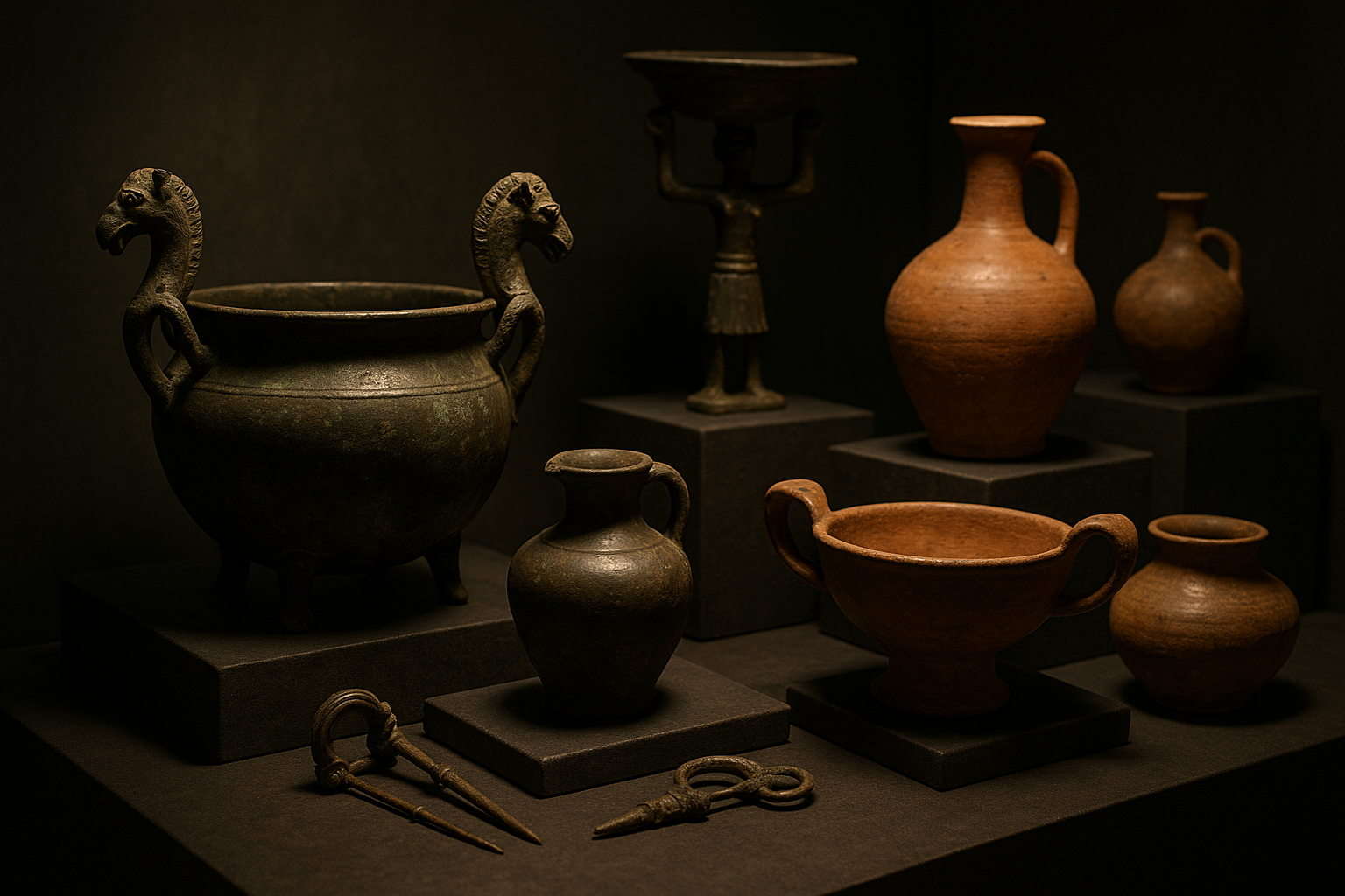 Antike phrygische Funde und Keramik im Museum