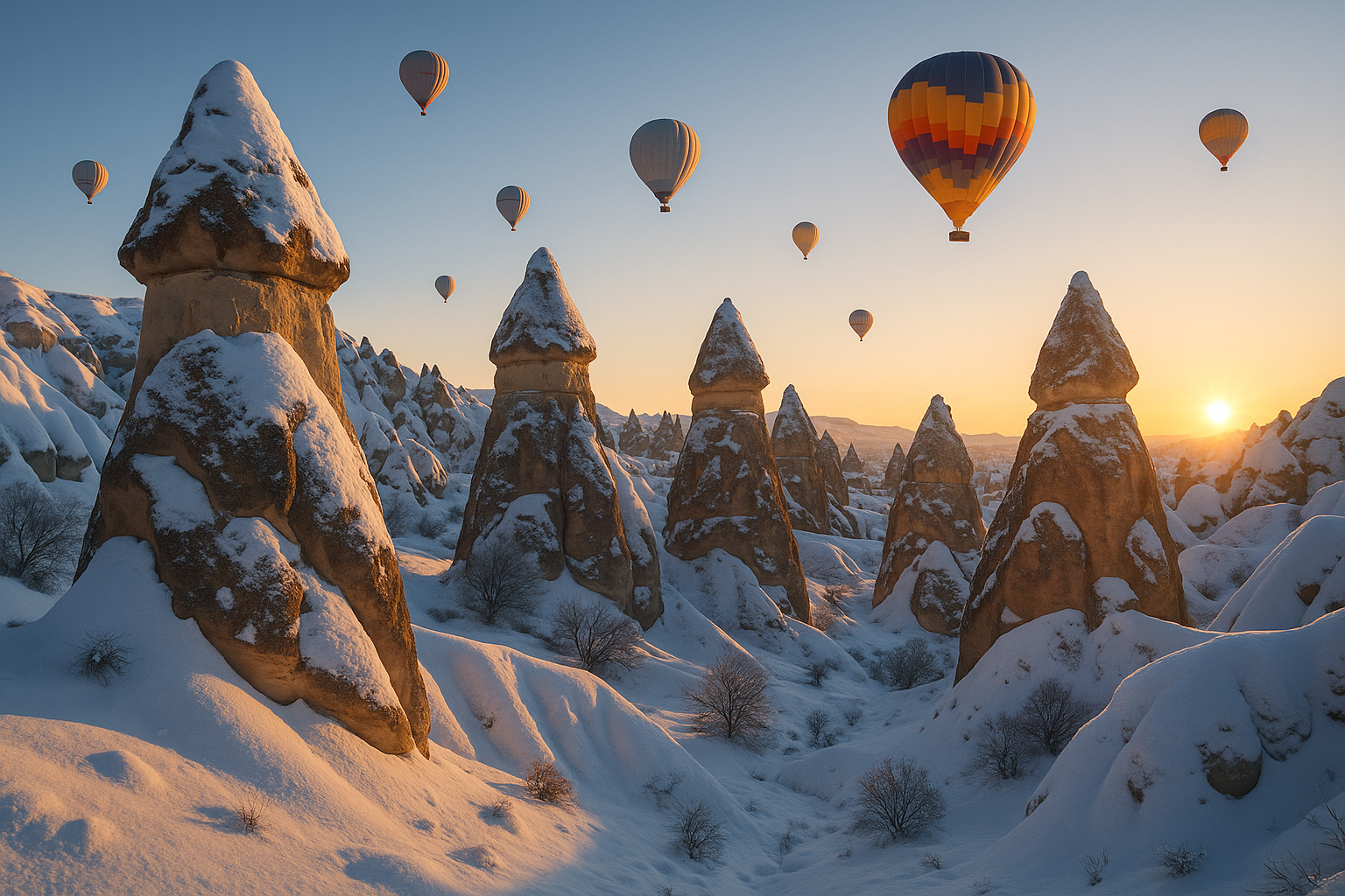 Kappadokien im Winter – Schnee, Ballons & Wintermärchen