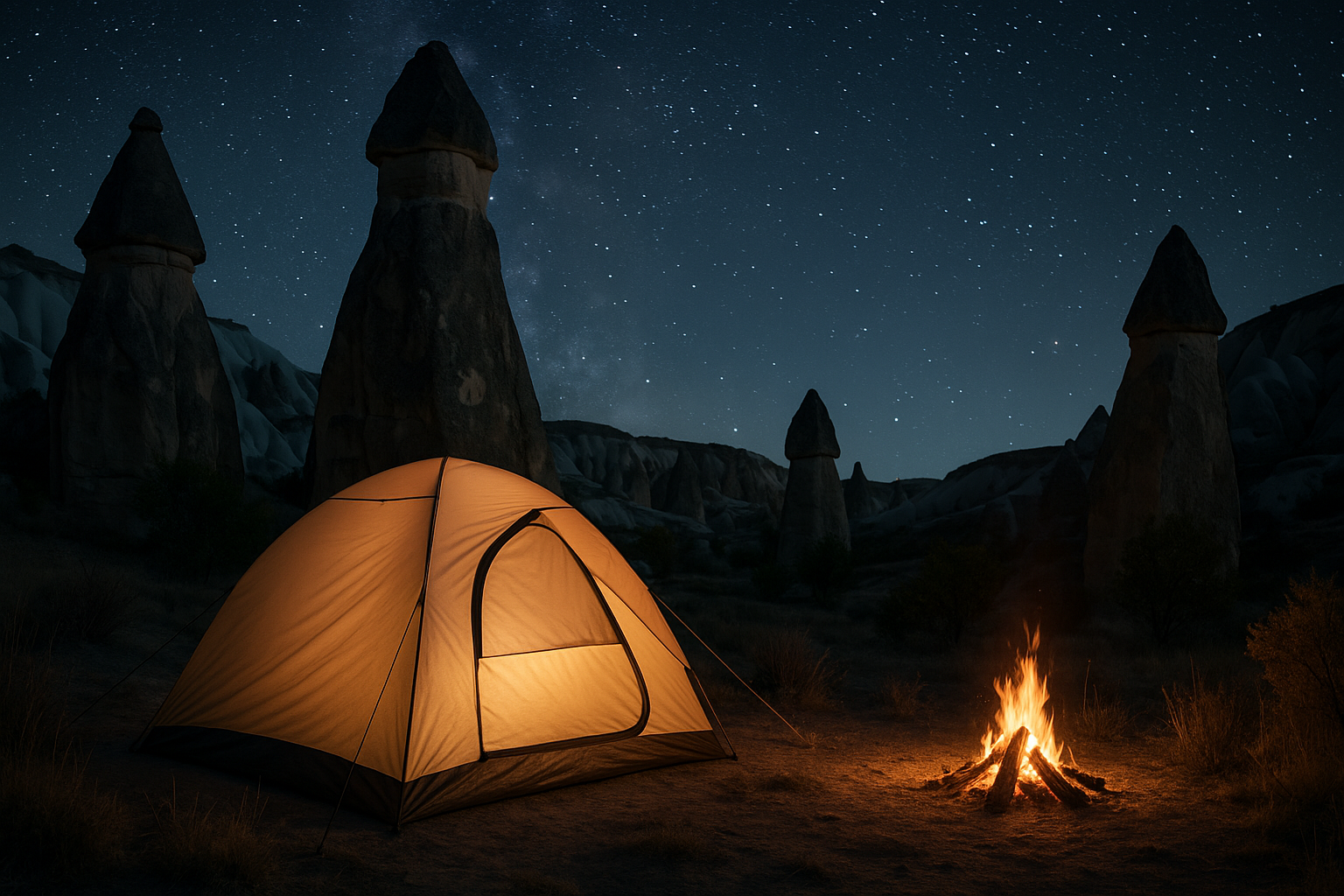 Camping in Kappadokien – unter Feenkaminen & Sternen
