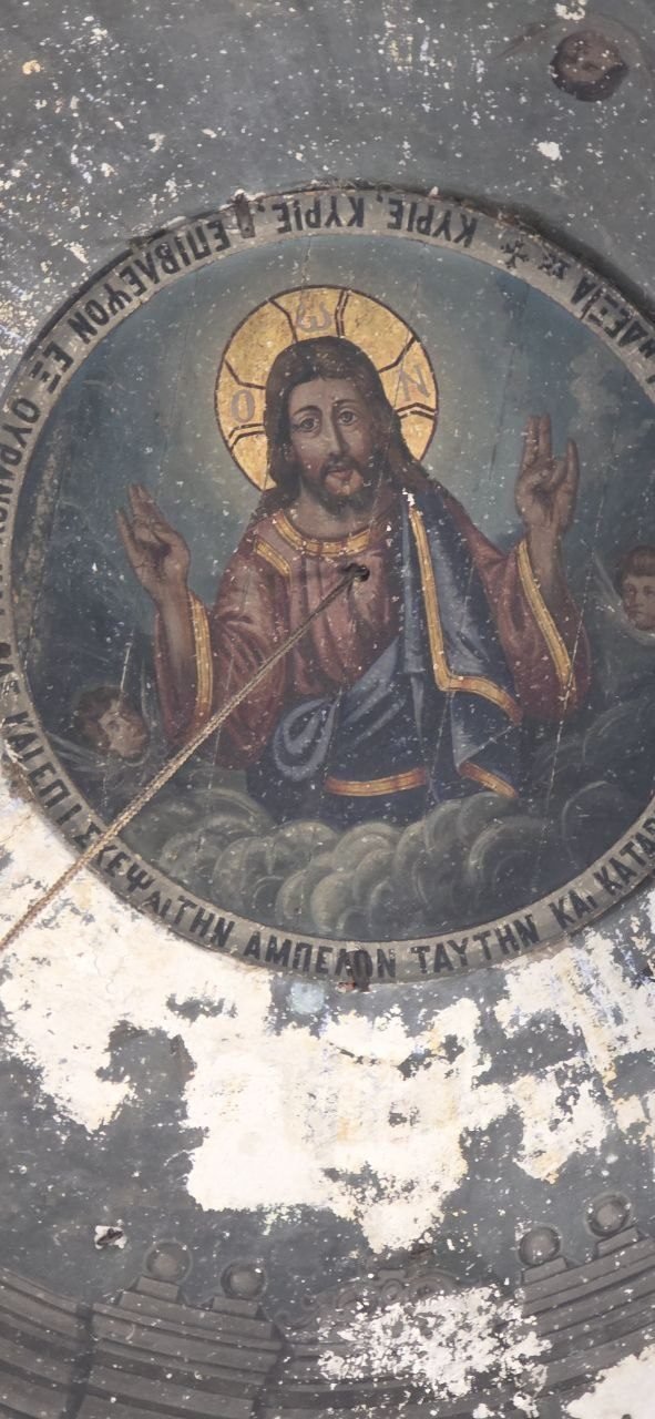 Fresko des thronenden Christus Pantokrator in der Üzümlü Kilise Derinkuyu